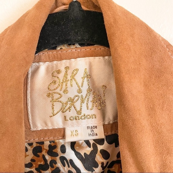 Sara Berman Tan Suede Moto Biker Jacket XS - Picture 14 of 16